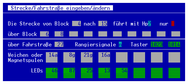 Formular zur Strecken/Fahrstra&szlig;eneingabe