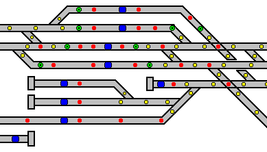 Spurplan mit Bohrmarkierungen